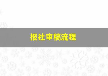 报社审稿流程