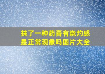 抹了一种药膏有烧灼感是正常现象吗图片大全