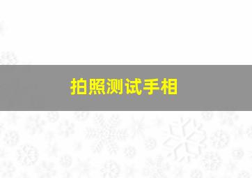 拍照测试手相