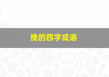 挽的四字成语