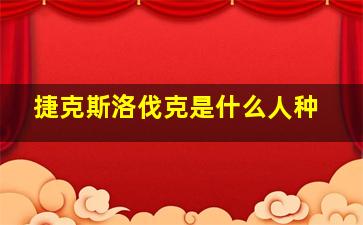 捷克斯洛伐克是什么人种