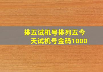 排五试机号排列五今天试机号金码1000