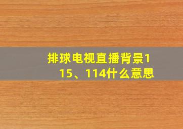 排球电视直播背景115、114什么意思