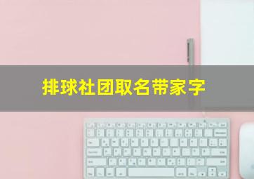 排球社团取名带家字