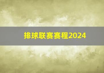 排球联赛赛程2024