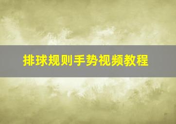 排球规则手势视频教程