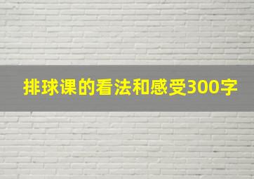 排球课的看法和感受300字