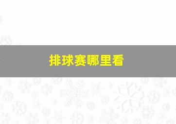 排球赛哪里看