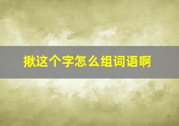 揪这个字怎么组词语啊