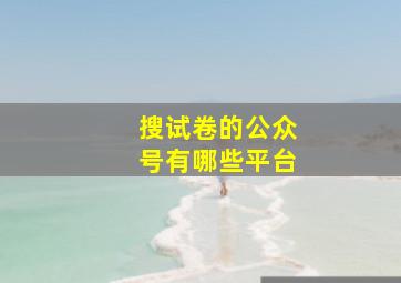 搜试卷的公众号有哪些平台