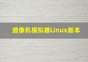 摄像机模拟器Linux版本