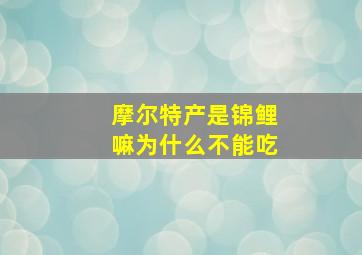 摩尔特产是锦鲤嘛为什么不能吃