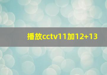 播放cctv11加12+13