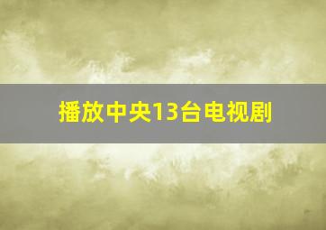 播放中央13台电视剧