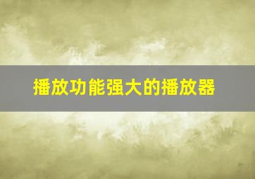 播放功能强大的播放器