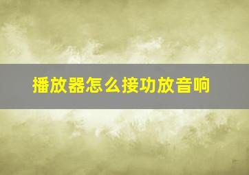 播放器怎么接功放音响