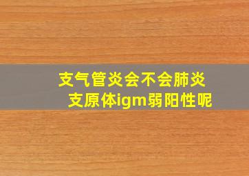 支气管炎会不会肺炎支原体igm弱阳性呢