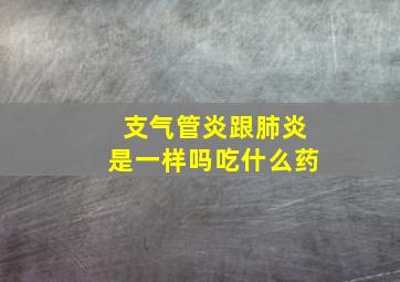 支气管炎跟肺炎是一样吗吃什么药