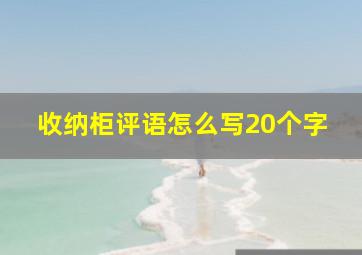 收纳柜评语怎么写20个字