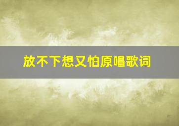 放不下想又怕原唱歌词