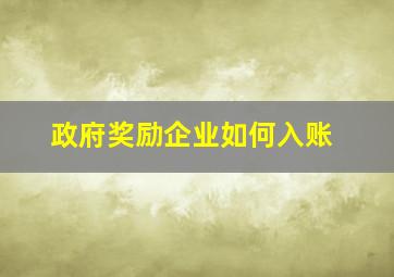 政府奖励企业如何入账