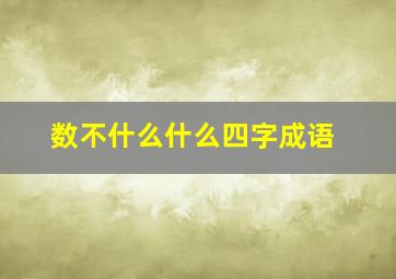 数不什么什么四字成语