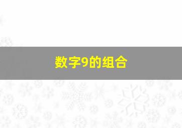 数字9的组合