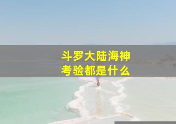 斗罗大陆海神考验都是什么