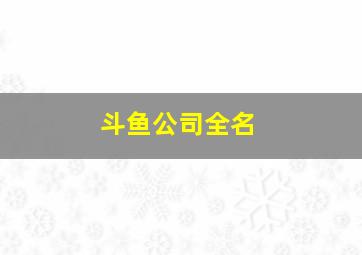 斗鱼公司全名