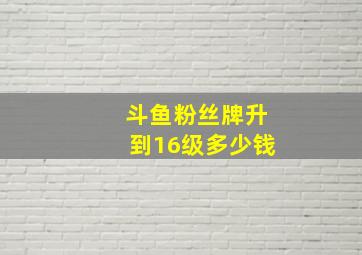 斗鱼粉丝牌升到16级多少钱