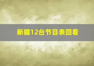 新疆12台节目表回看