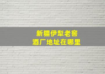 新疆伊犁老窖酒厂地址在哪里