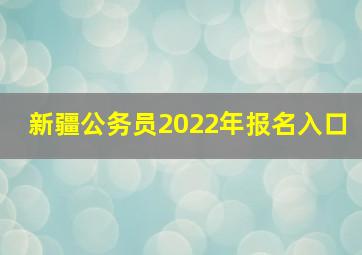 新疆公务员2022年报名入口