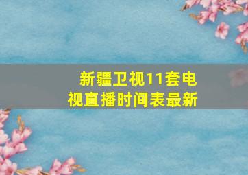 新疆卫视11套电视直播时间表最新