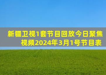 新疆卫视1套节目回放今日聚焦视频2024年3月1号节目表