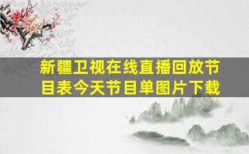 新疆卫视在线直播回放节目表今天节目单图片下载