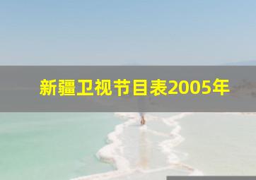 新疆卫视节目表2005年