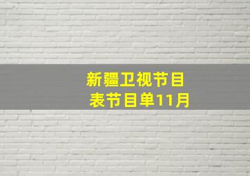 新疆卫视节目表节目单11月