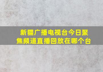 新疆广播电视台今日聚焦频道直播回放在哪个台