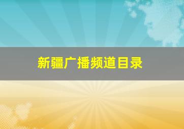 新疆广播频道目录