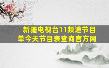 新疆电视台11频道节目单今天节目表查询官方网