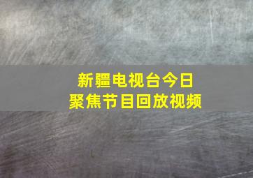 新疆电视台今日聚焦节目回放视频