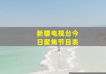 新疆电视台今日聚焦节目表