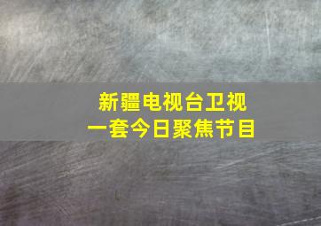 新疆电视台卫视一套今日聚焦节目