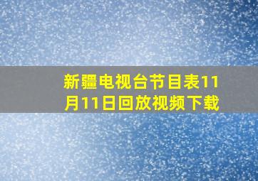 新疆电视台节目表11月11日回放视频下载