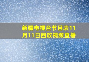 新疆电视台节目表11月11日回放视频直播