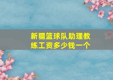 新疆篮球队助理教练工资多少钱一个