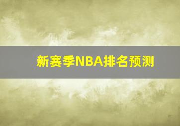 新赛季NBA排名预测