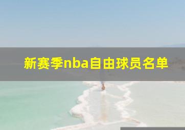 新赛季nba自由球员名单