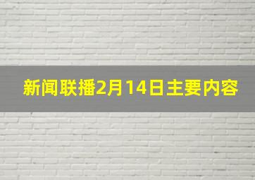 新闻联播2月14日主要内容